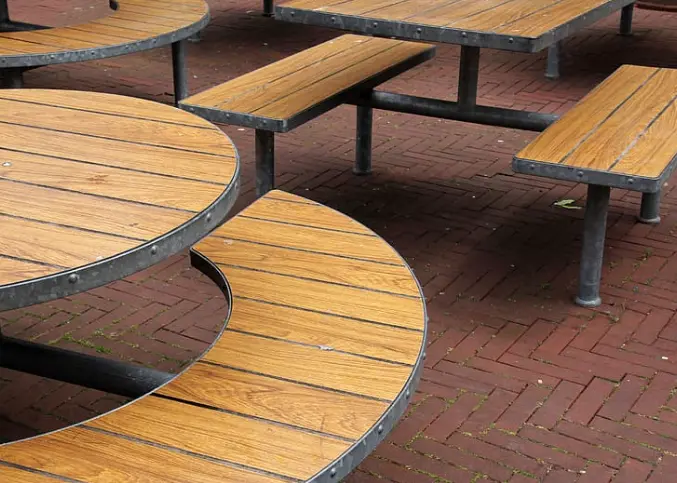  塑木地板施工 戶外桌子案例 